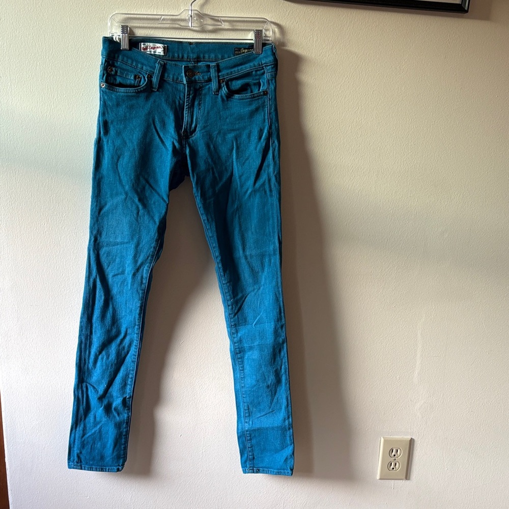 Red Engine Vibrant Blue Denim